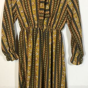 Tie Neck Vintage Elegant Lolita Flower Print