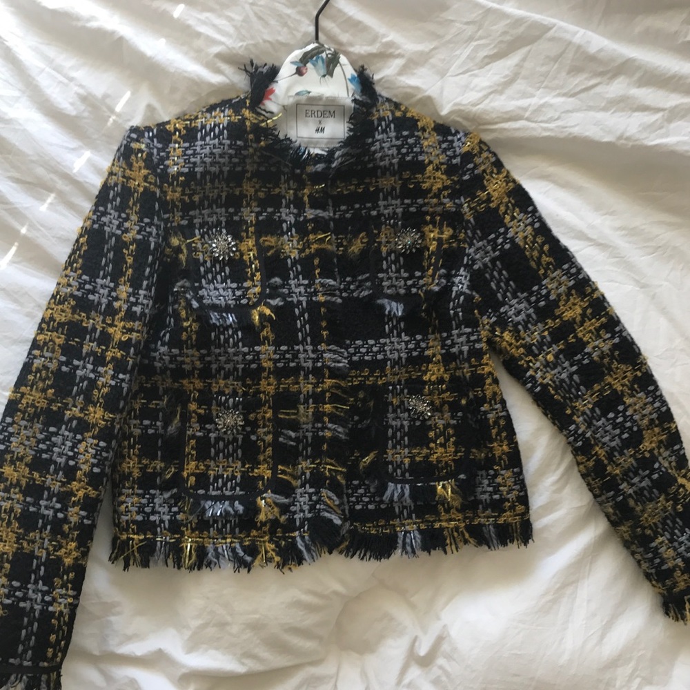 H&M x ERDEM wool blended tweed jacket size 4