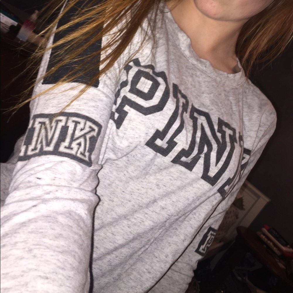 PINK grey long sleeve shirt!!