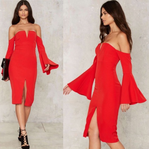 SOLD OUT Bardot Heat Wave Off-the-Shoulder  Dress - Picture 2 of 4