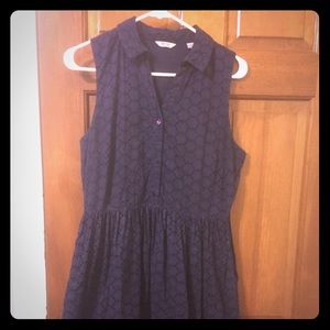Jack Wills Navy Blue Sleeveless Eyelet Dress, US 8