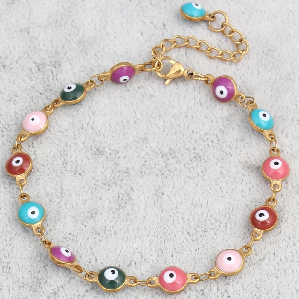 Multicolor Turkish Evil Eye Bracelet - Picture 2 of 2