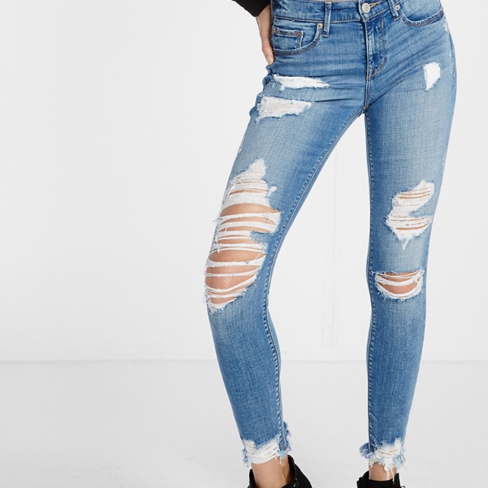 Express petite mid rise stretch ankle jean legging