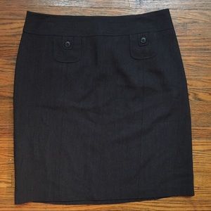 Size 10 Black Wool Skirt LOFT
