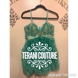 Terani Couture PROM Blue Beaded Dress! Size6!