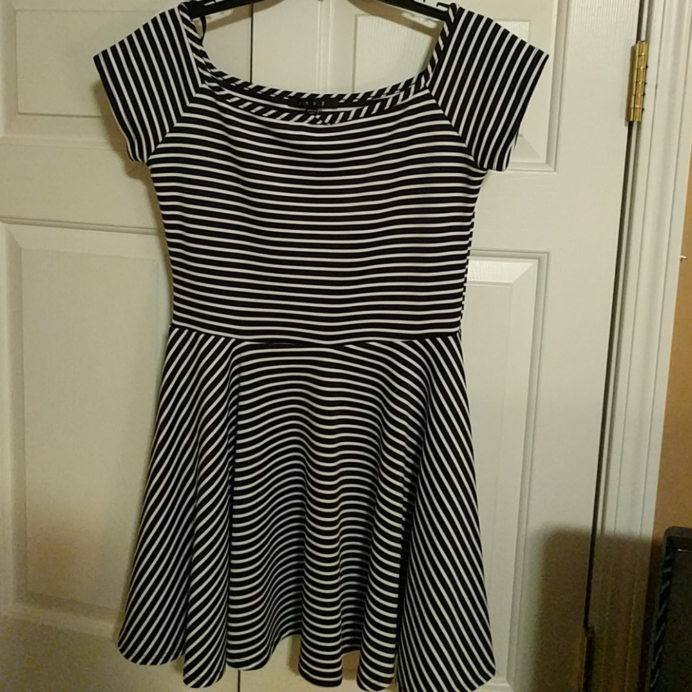 Striped navy dress