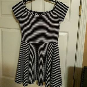 Striped navy dress