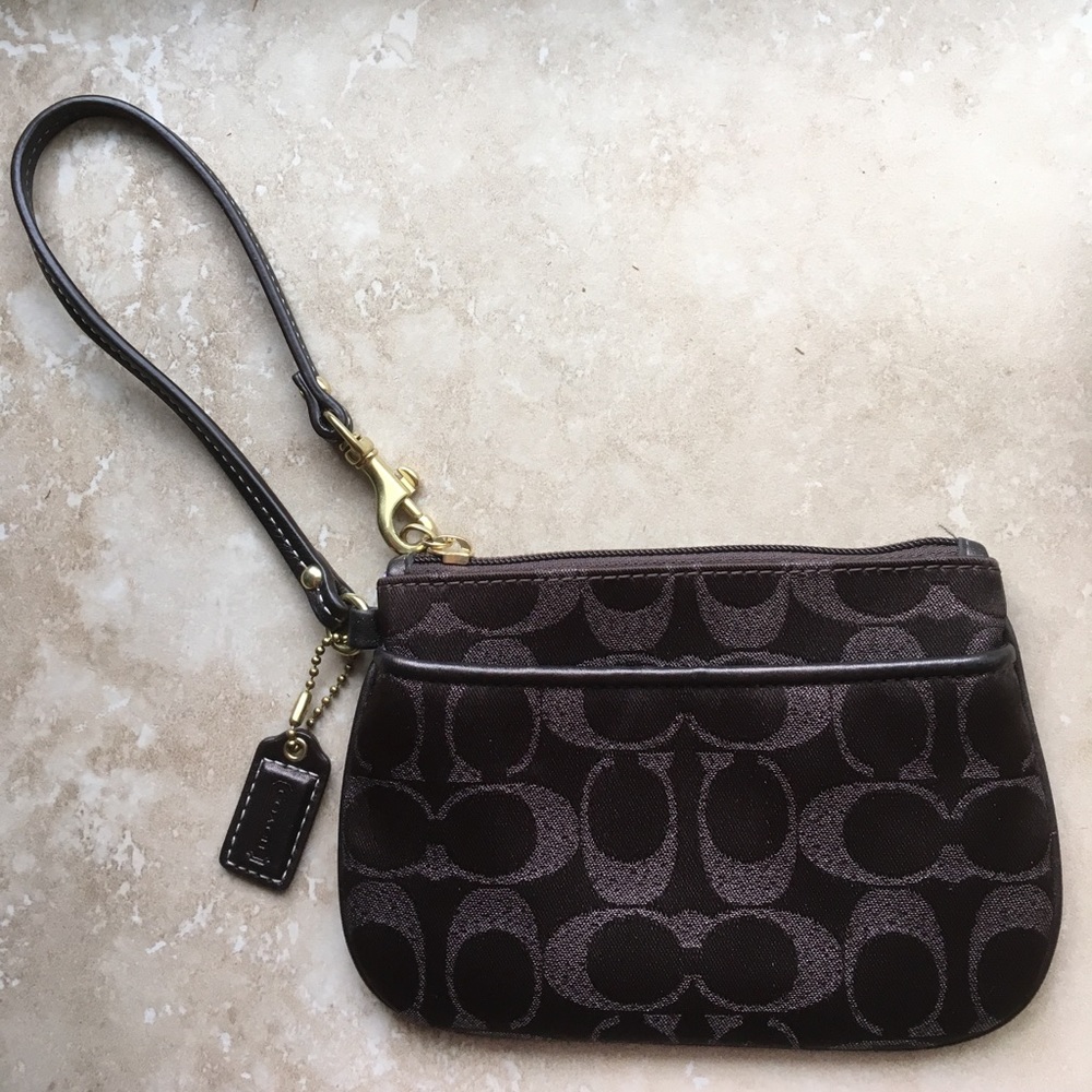 Coach wristlet- grey/black