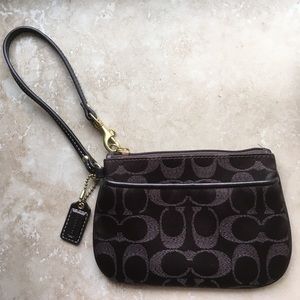 Coach wristlet- grey/black