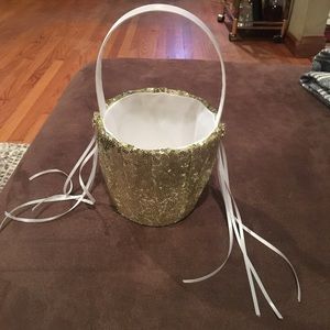 Gold flower girl basket