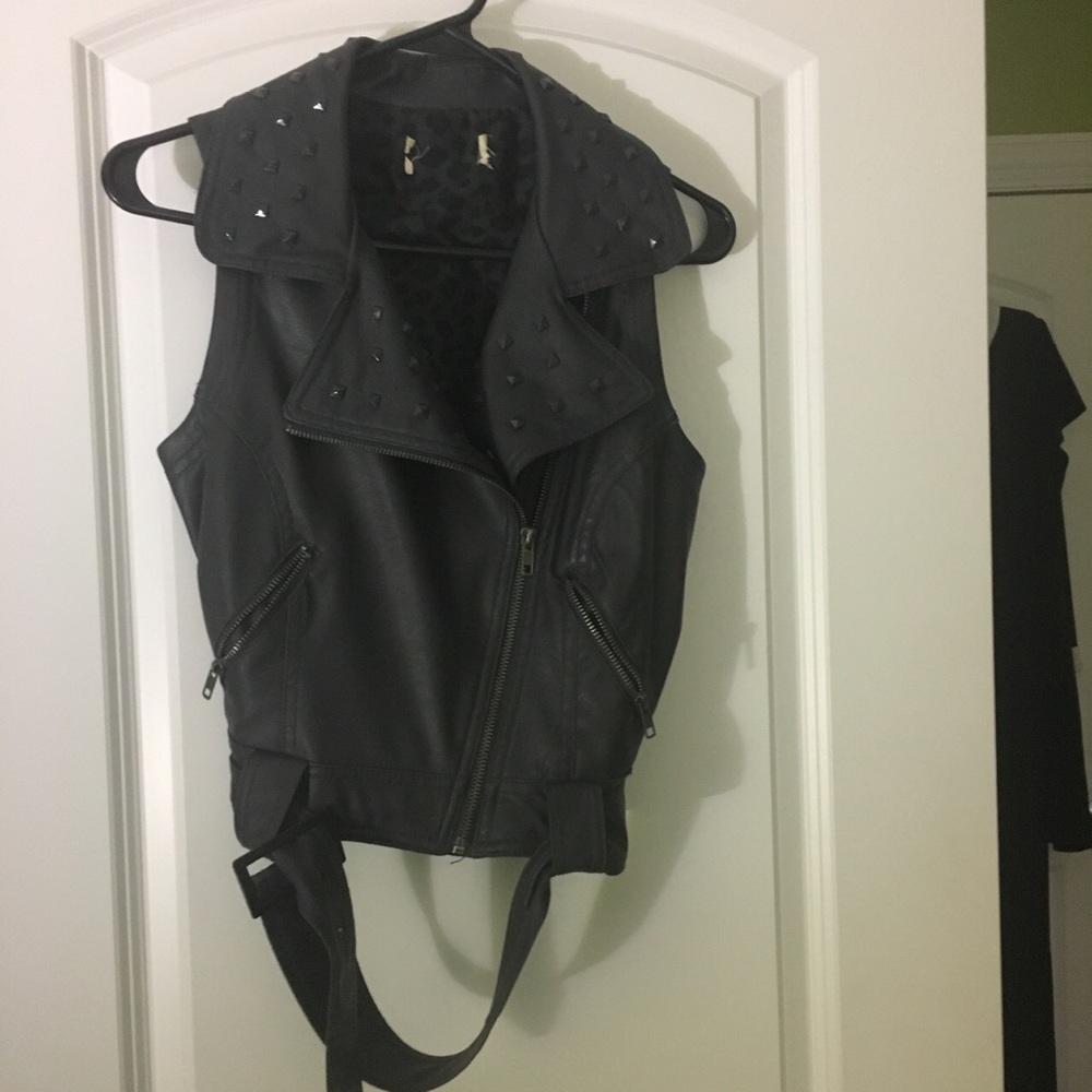 SALE High quality vegan leather studded Moto vest