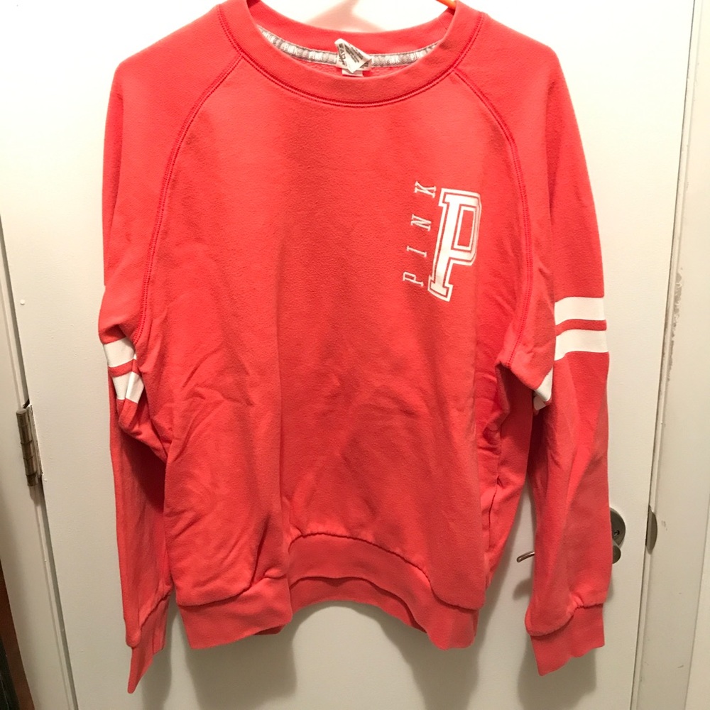 PINK coral varsity crew neck