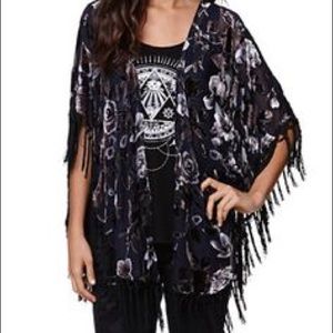 LA hearts burnout velvet floral kimono