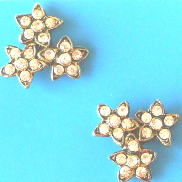 Brooches Pair Rhinestone Flowers Cluster Bridal Rare 1950s Vintage Holiday - Picture 5 of 8