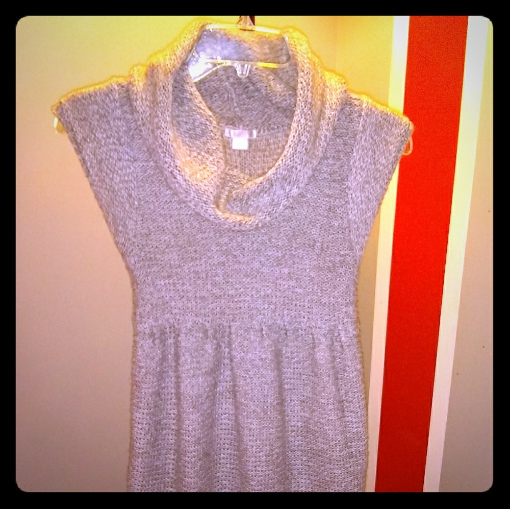 Tan wool sweater dress