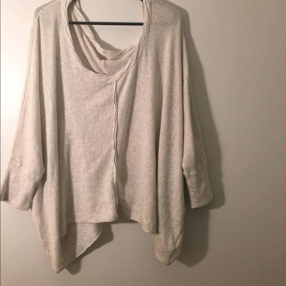 FREE PEOPLE cream off the shoulder layering piece