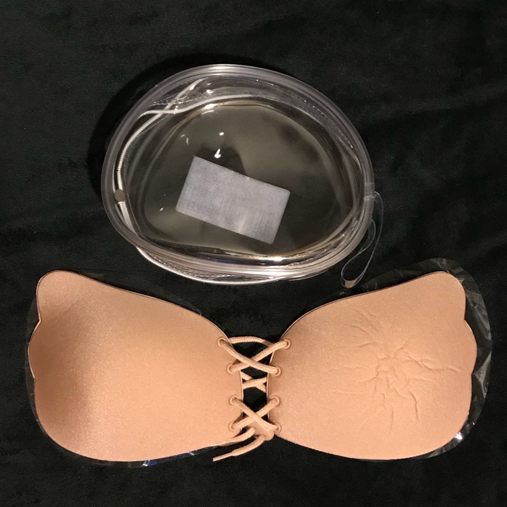 Backless, Strapless adjustable criss cross Bra