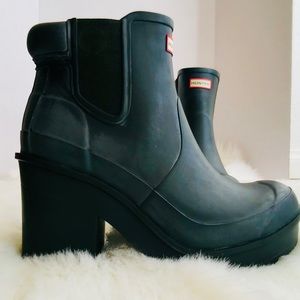 Hunter Original Block Boots in Swamp Green☔️🌤