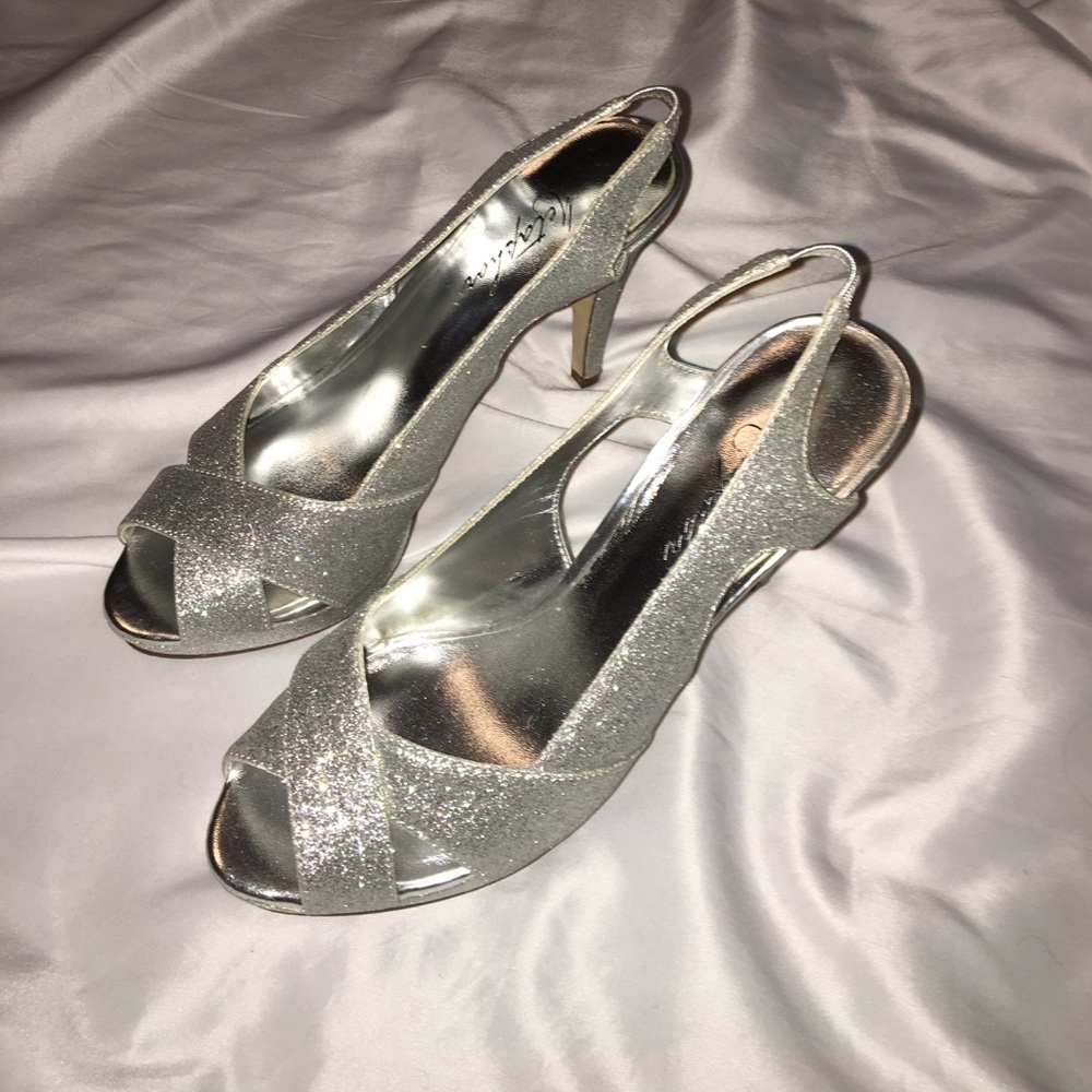 Metaphor silver sparkly heels!