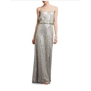 DONNA MORGAN Courtney Silver Sequin Dress