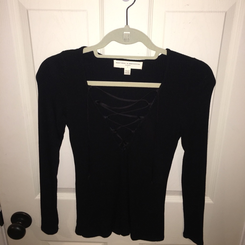 Black Crossfront Top