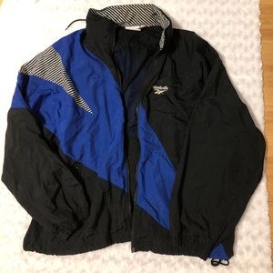 black Reebok windbreaker jacket