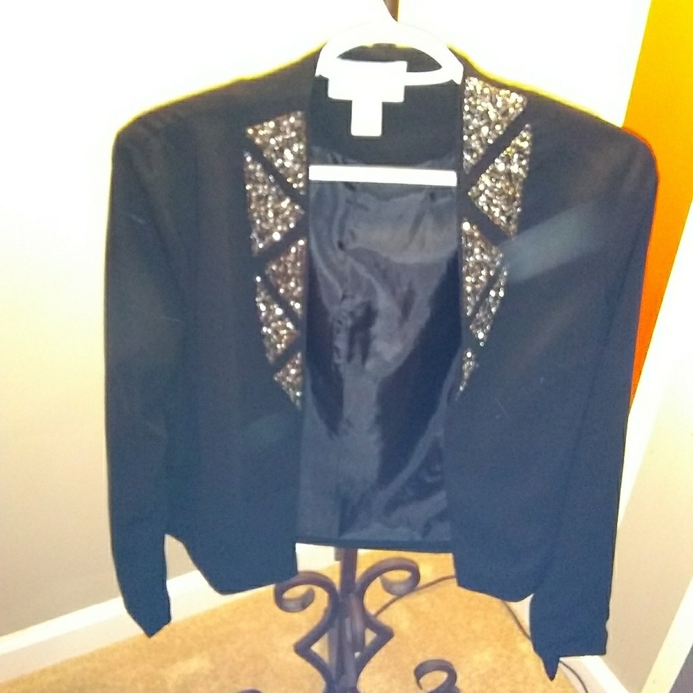 Rhinestone trim Blazer