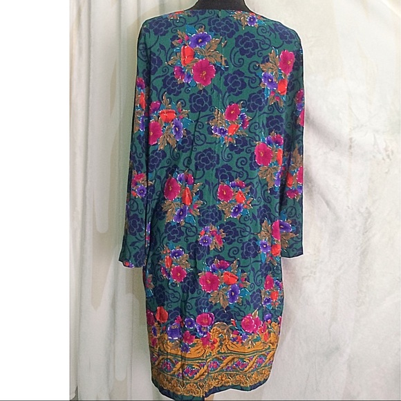 S. G. Sport Green Floral Print Shift Dress - Picture 3 of 8