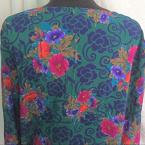 S. G. Sport Green Floral Print Shift Dress - Picture 4 of 8