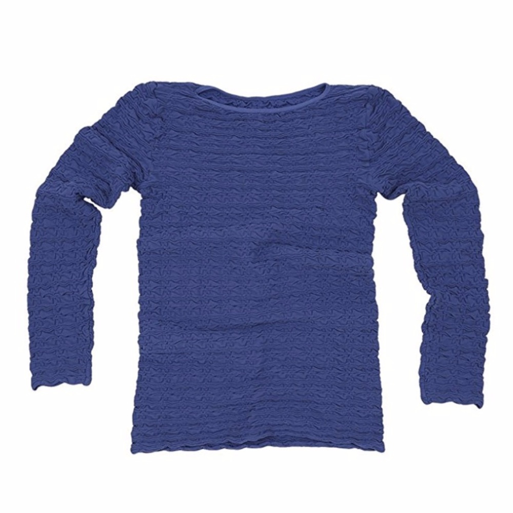 Tees By Tina Women's Summit Purple Crinkle L/S Top