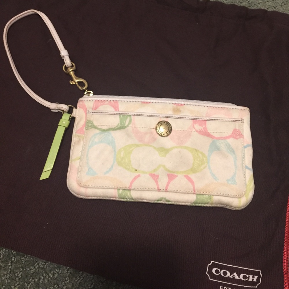 Colorful Coach wristlet