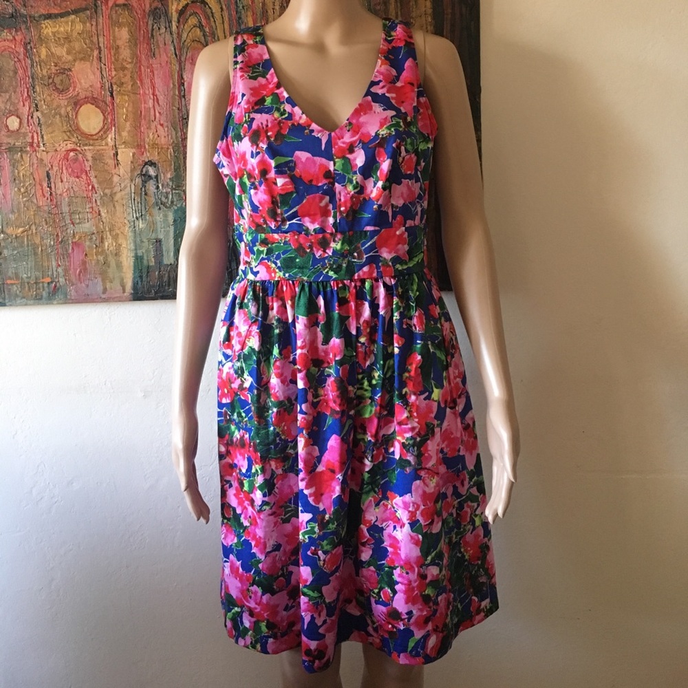 Milly Sapphire Combo Floral Dress
