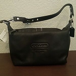 Authentic Coach black soho top handle pouch