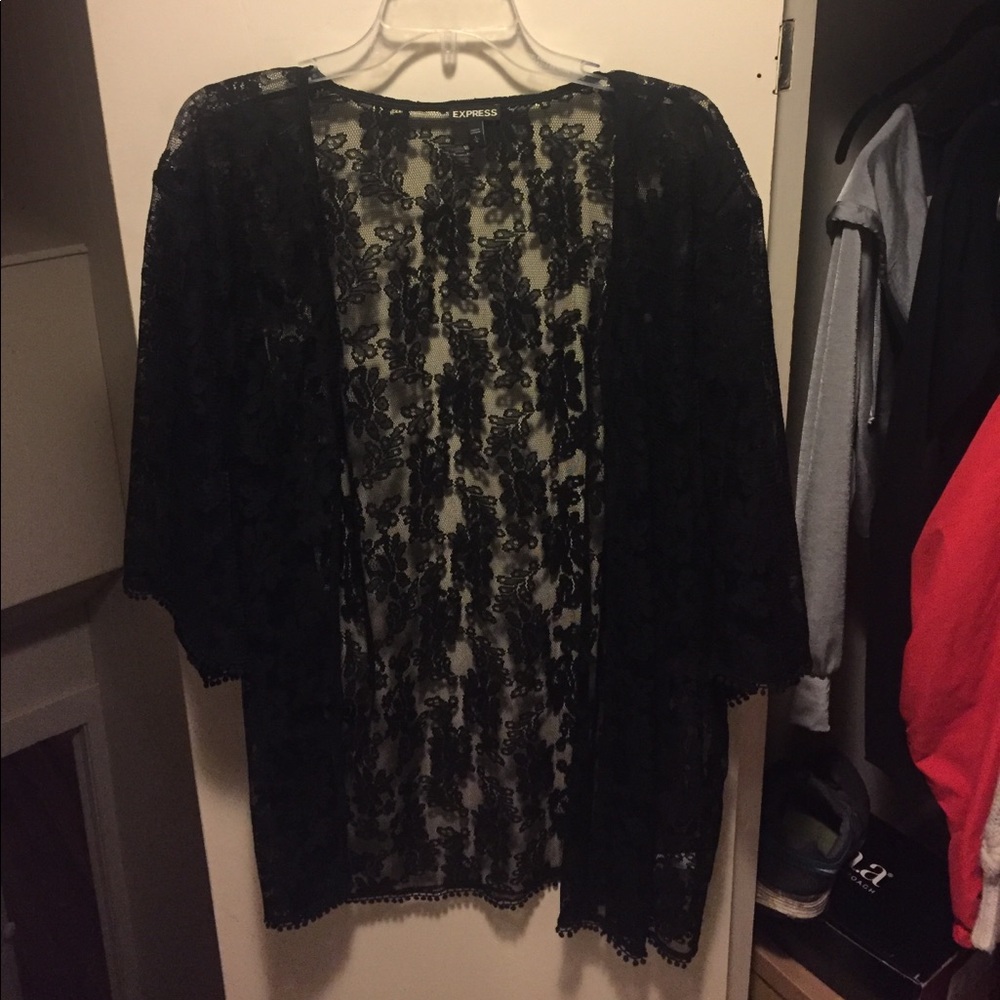 Lace Black Kimono.