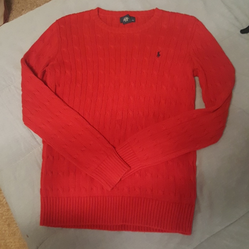 Red polo sweater