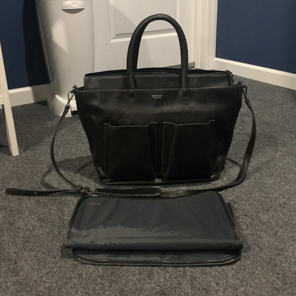 Matt & Nat Black Diaper Bag (with changing pad!)