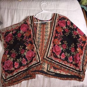 Rose patterned kimono