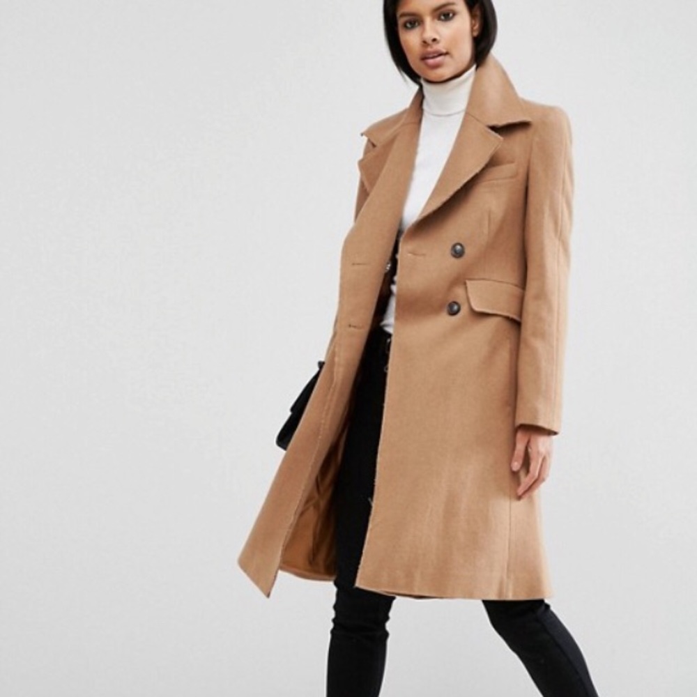 Asos Wool Blend Skater Coat with Raw Edges