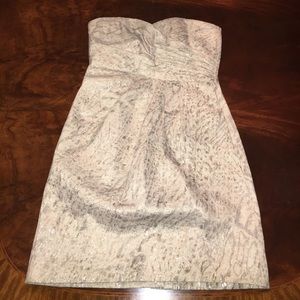 laundry metallic strapless cocktail dress