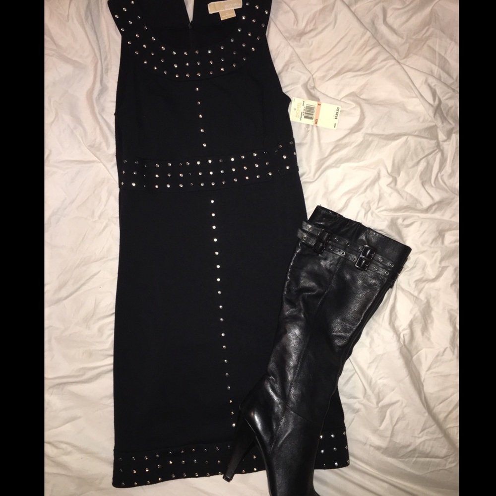 Michael Kors Black Sleeveless Knee Length Dress