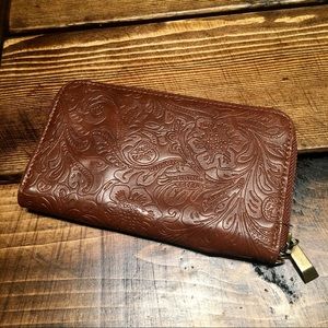 Xhilaration Floral Faux Leather Zipper Wallet