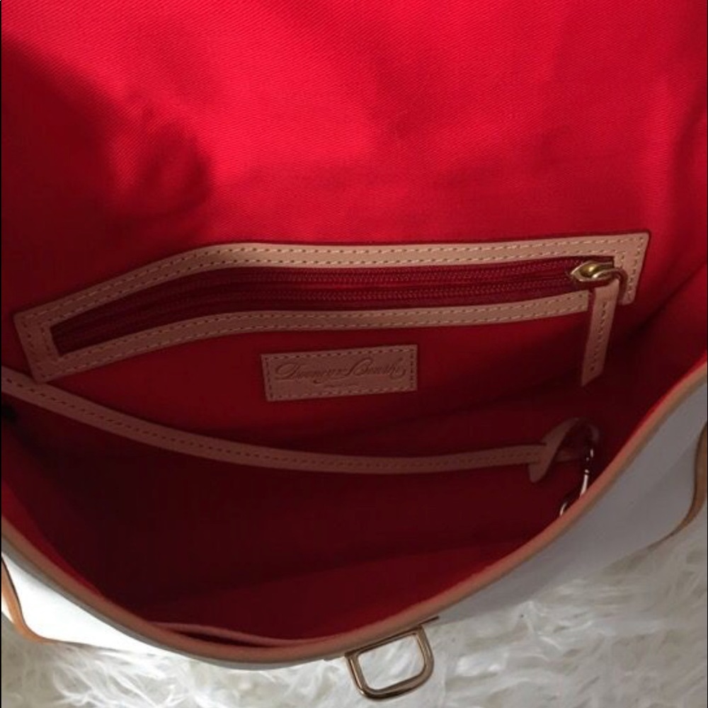 Dooney & Bourke white and tan leather shoulder bag