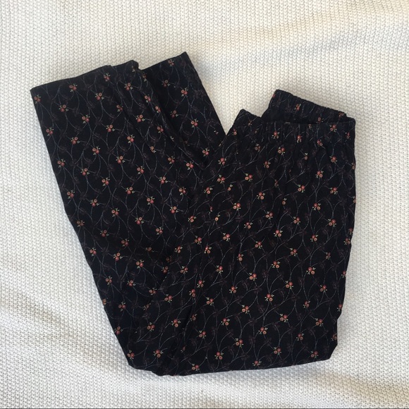 Vintage Floral Corduroy Pants - Picture 3 of 4
