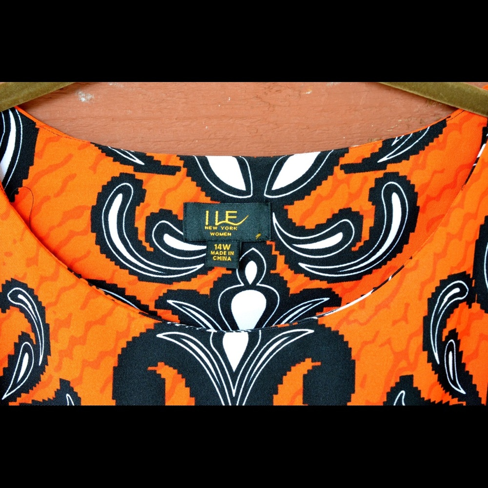 Orange & Black Dress 14 Women's Dress