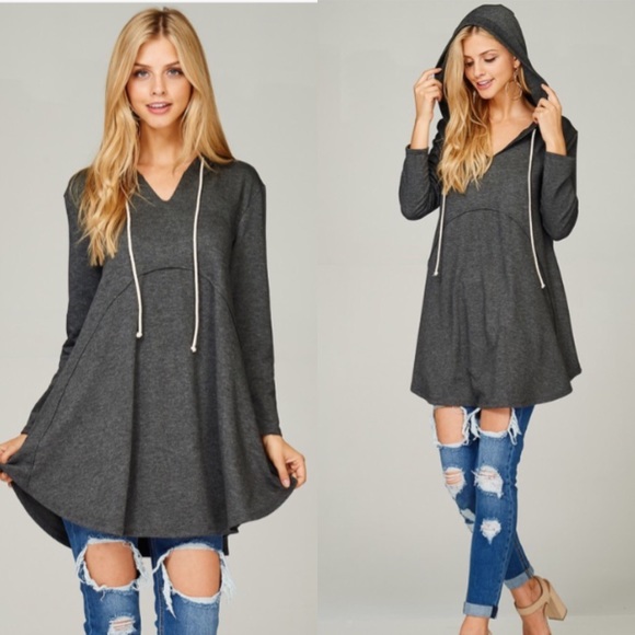 ❤️NEW IN❤️ Cute Charcoal Winter Hoodie Look - Picture 2 of 6