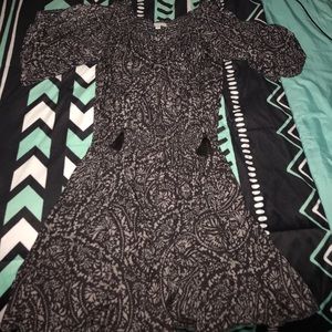 Brown cut open sleeve dress