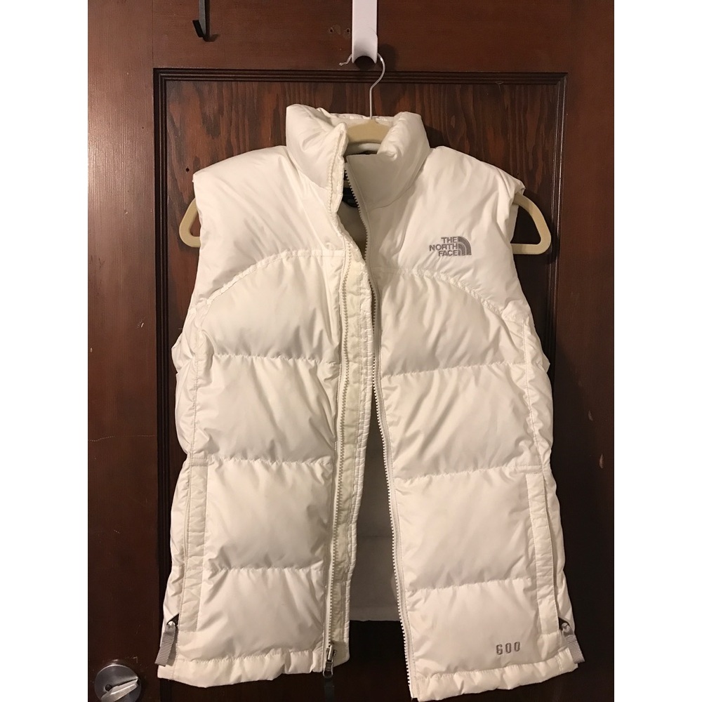 North Face White Puffer Vest Girls Large