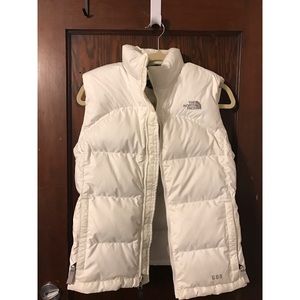 North Face White Puffer Vest Girls Large
