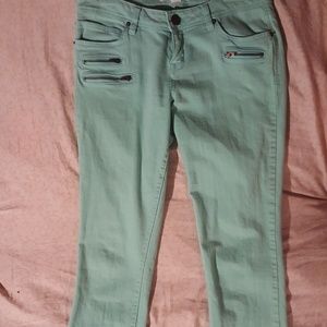 Mint green skinny jeans