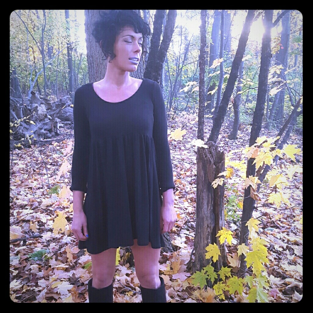 Black baby doll dress
